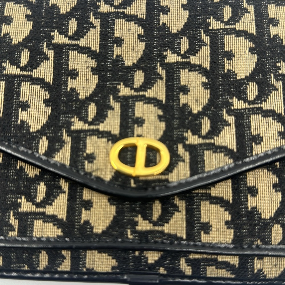 Christian Dior Monogram Black & Tan Envelope Small Clutch Wallet - Picture 3 of 9